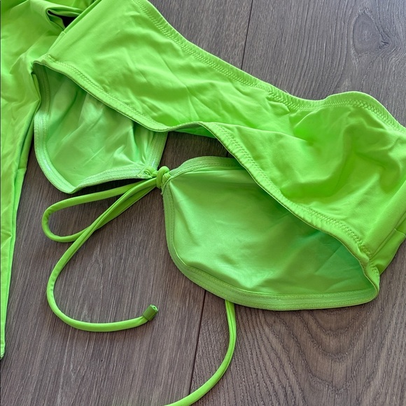 Skims Swim Long Sleeve Bikini Top - Neon Green Size XL NWOT - Picture 8 of 8